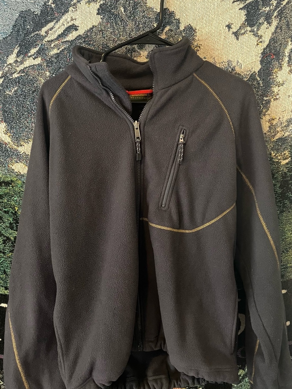Timberland Black Fleece Jacket with Contrast Stitching